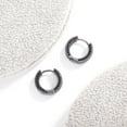thumbnail image 4 of Black Hoop Earrings For Men Colorful Cubic Zirconia Red Green Black Daimond Cartilage Black Earrings Fashion Trendy Women Mens Hoop Huggie Earrings Aretes Negros Para Hombre, 4 of 4