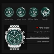 POEDAGAR Luxury Stainless Steel Watch for Men Waterproof Luminous Date Chronograph Man Watch Sport Quartz Men's Watches