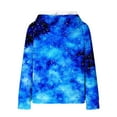 thumbnail image 3 of Craaazy Hoodies For Women Waffle Hooded Sweater Long Sleeve Casual Drawstring Tie-dye Pullover Pocket Tops Womens Tops, 3 of 5