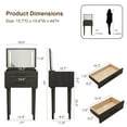 thumbnail image 6 of KASLANDI Wood Vanity Desk with Mirror & Lights, Small Makeup Vanity with Drawers, Brightness Adjustable Light, Dressing Table for Bedroom, Living Room, Black, 6 of 12