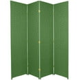 thumbnail image 2 of Oriental Furniture 6 ft. Tall Woven Fiber Room Divider - 4 Panel - Light Green, 2 of 2