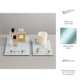 thumbnail image 5 of House Decor Trays for Bed or Coffee Table - Modern Rectangular Glass Trays Perfect for Centerpiece Decorations - Sparkly Home Accents for Trinket, Jewelry, or Vanity - Set of 2, 16", 12" Silver, 5 of 12