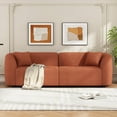 thumbnail image 6 of 87" Modern Orange Curved Sofa: Plush Bouclé, Durable Frame for Living Spaces, 6 of 13