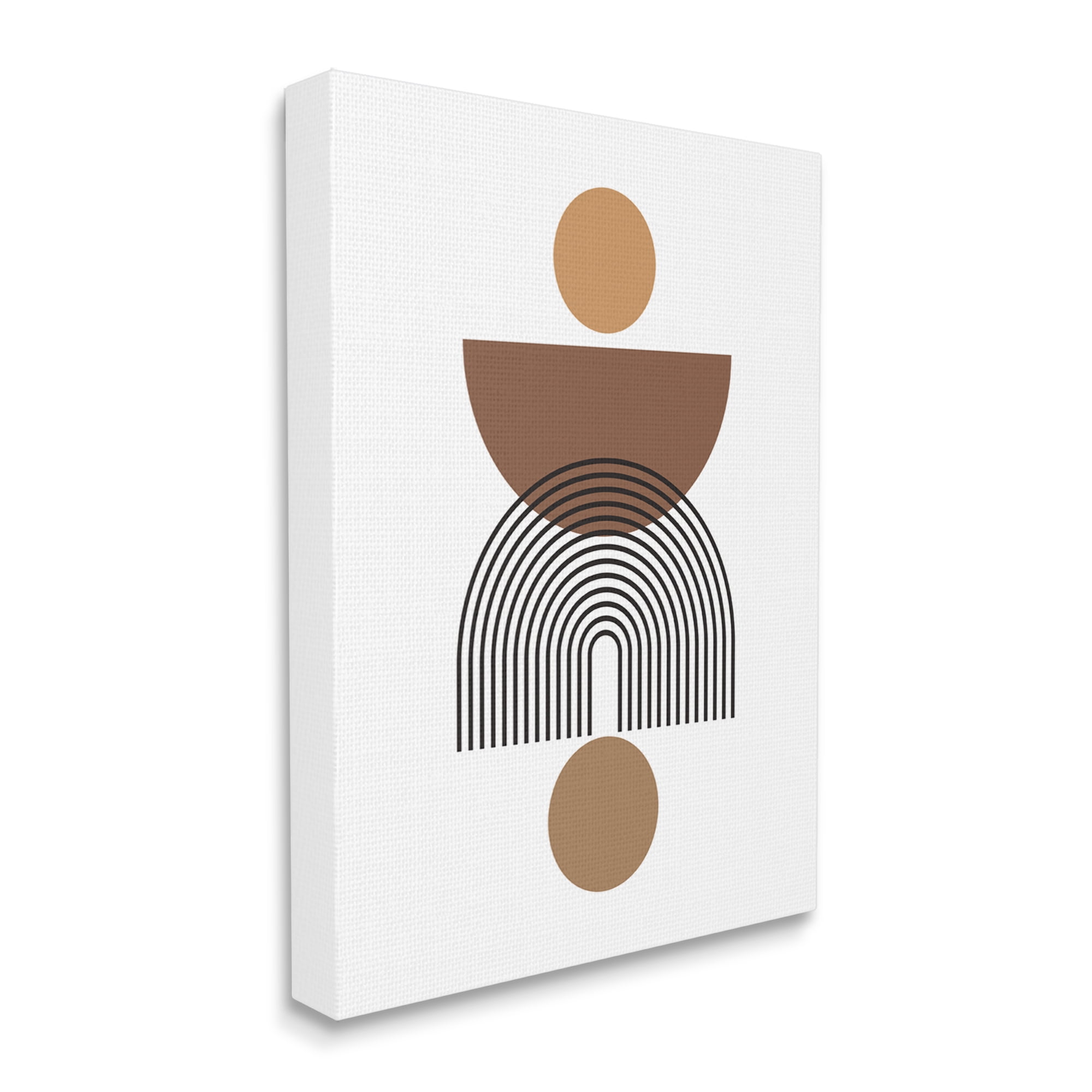 Stupell Industries Brown Shapes on White Abstract Painting Gallery Wrapped Canvas Print Wall Art, 16 x 20
