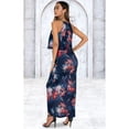 thumbnail image 4 of KOH KOH Sexy Long Floral Print Halter Spaghetti Strap Flower Spring Summer Party Classic Sundress Maxi Dress Gown For Women Dark Blue & Multi Color XX-Large US 18-20 NT415_B091, 4 of 6