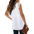 thumbnail image 3 of Womens Tank Tops V Neck Lace Side Split Summer Sleeveless Tops, 3 of 5