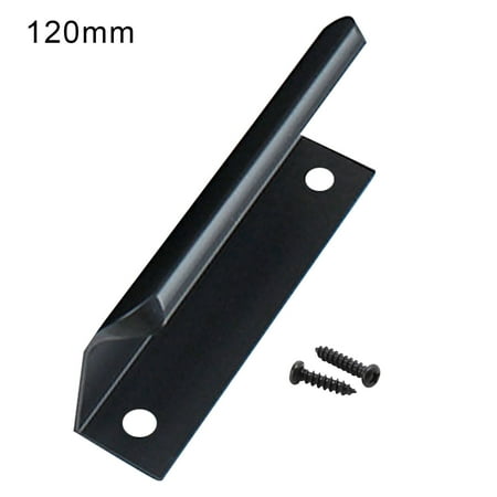 

YZdevelop Hidden Drawer Handle Curved Design High Strength Ergonomic Aluminium Alloy Black Concealed Finger Edge Pull Handle with Screws for Kitchen Cabinet