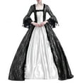 BLTIBY Women Court Gowns Dress Medieval Fall Winter Gothic Retro Solid ...