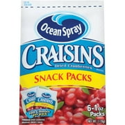 Ocean Spray Craisins Dried Cranberries Snack Pack, 1 Oz., 6 Count