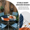 thumbnail image 2 of Navy Blue Burnt Orange Round Tablecloth for 36-44 Inch Tables, Fitted Table Cover with Elastic Edge, Artwork Vintage Geometric Waterproof Outdoor Table Cloth Protector for Patio Garden Dinner Picnic, 2 of 9