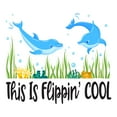thumbnail image 2 of That Is Flippin' Cool Wo Dolphins Swinning Togerther Sea Creatures Great White Bass Boat Porpus Whale Just A Girl That Loves Dolphins Decorating Wall Decal Sticker - Size: 30 In X 27 In, 2 of 5