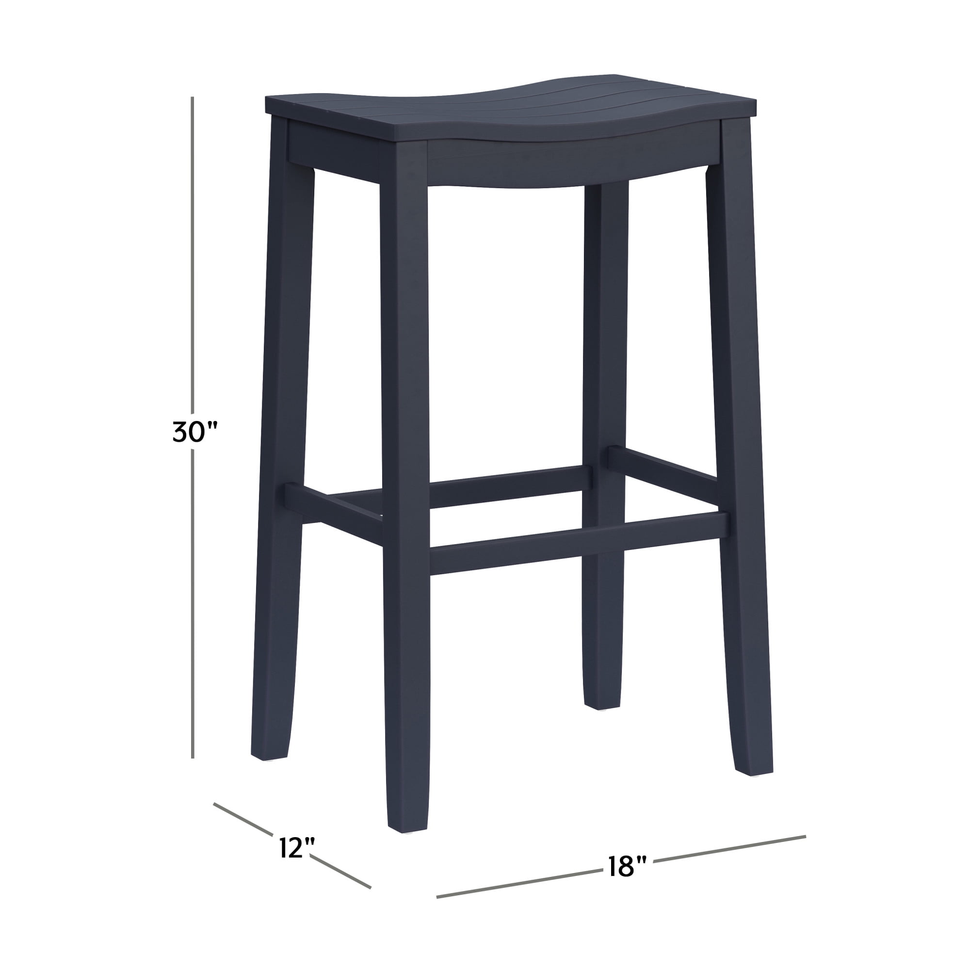 Woven Paths Fiddler Backless Wood Bar Height Stool, Navy