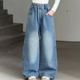 thumbnail image 2 of Girl Baggy Jeans High Waisted Wide Leg Jeans Back To School Clothes Girls Pants Size 6-16 Years, 2 of 8