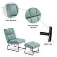 thumbnail image 4 of Mcombo Velvet Modern Accent Chair with Ottoman Club Chair for Living Room 0014 (Light Green), 4 of 9