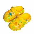 thumbnail image 2 of Tfken Garden Clogs Slippers For Kids Boys Girls Comfortable Resistant Dinosaur Print Swivel Ankle Strap Eva Yellow Toddler Child Sandals Size 7-8 Years, 2 of 3