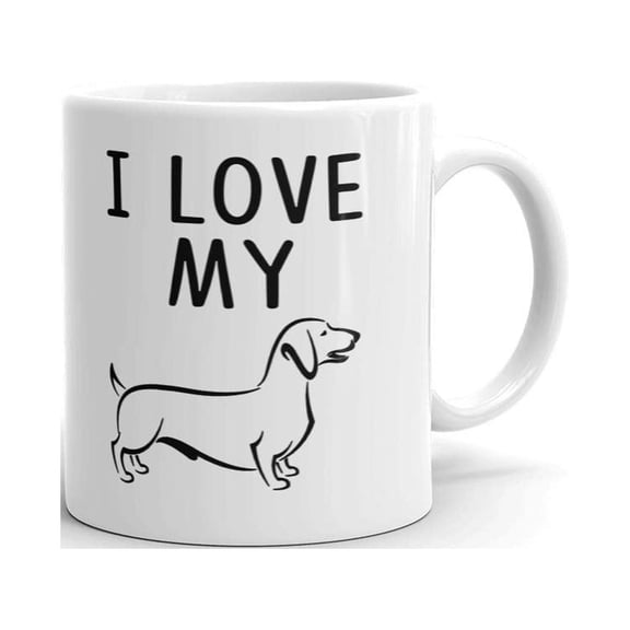 I Love My Wienner Dog Funny Coffee Tea Ceramic Mug Office Work Cup Gift