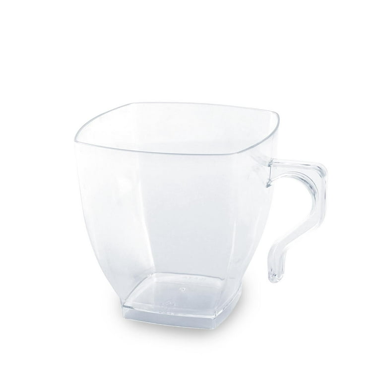 Smarty 8 oz. Clear Square Disposable Plastic Coffee Mugs 192ct 