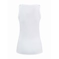 thumbnail image 4 of Débardeur Sans Manches à Encolure Ronde avec Boutons pour Femmes, Couleur Unie, Côtelé, Décontracté, Blanc m, 4 of 7