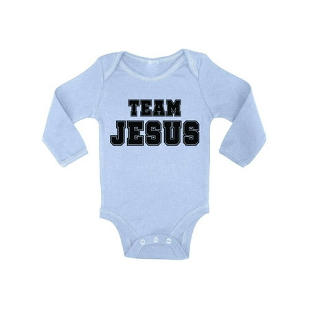 

Awkward Styles Black Romper for Baby Team Jesus Baby Bodysuit Long Sleeve Christian Romper for Boys Christian One Piece for Girls Jesus Romper for Children Christian Gifts for Child Newborn Clothing