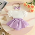 thumbnail image 6 of Girls Valentines Day Outfit Short Sleeve Heart Embroidery Romper Tutu Dress with Bow Headband Set Cute Baby Girl Clothes 9-12 Months Old Outfit Girl, 6 of 9