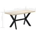 thumbnail image 4 of vidaXL Dining Table 140x70x75 cm Solid Bleached Mango Wood, 4 of 5