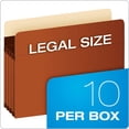 thumbnail image 2 of Pendaflex Expanding Accordion File Pockets, Extra Durable, Expands 3.5", Legal Size, Reinforced with Dupont Tyvek Material, 10/Box (15423), Brown, 2 of 5