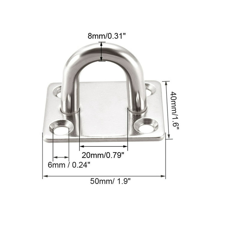Stainless Steel Ceiling Hook Pad Eye Plate Hardware 50mmX40mmX35mm