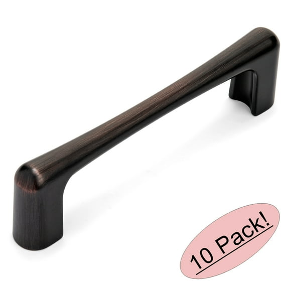 10 Pack - Cosmas 3304-96ORB Oil Rubbed Bronze Contemporary Cabinet Hardware Handle Pull - 3-3/4" Inch (96mm) Hole Centers