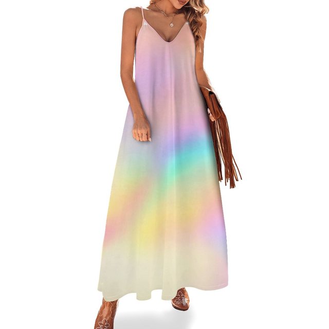 Vestido sin mangas de color estético iridiscente Falda de verano Vestidos de verano para mujer Vestidos para mujer Vestidos de verano para mujer