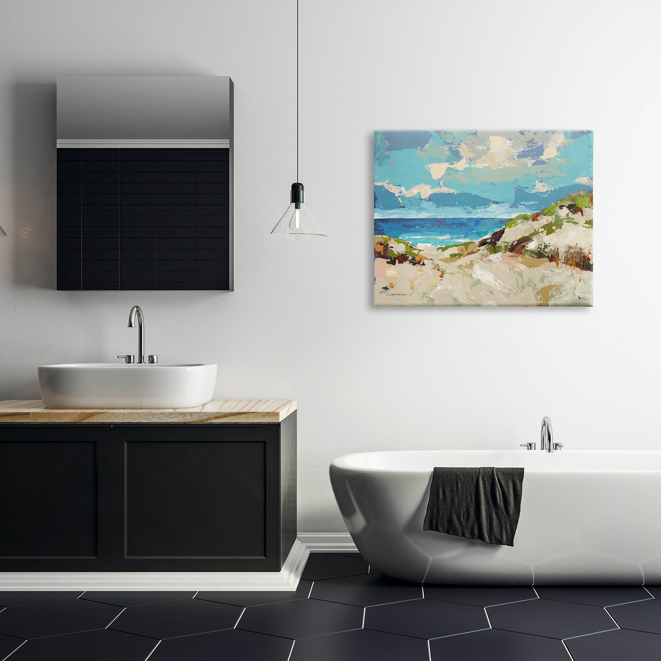 Stupell Industries Modern Beach Landscape Painting Gallery Wrapped Canvas Print Wall Art, Design by Trevor Copenhaver