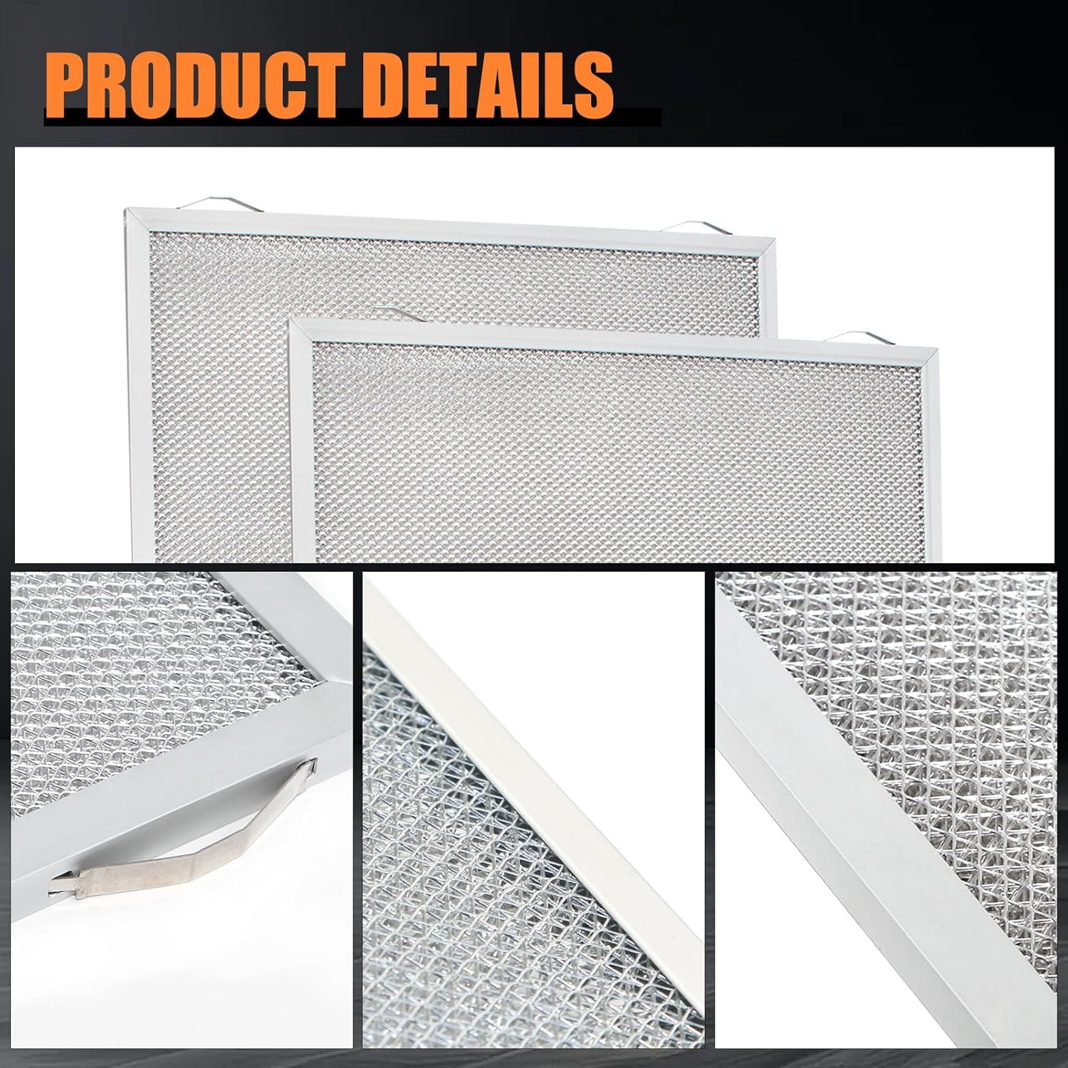 Aniceparthy S99010430-002 Range Hood Filter (2 Pack) Aluminum Mesh Grease Filte Kitchen Exhaust Fan Replacement Filter Compatible with Broan Nutone 4512880 99010430-002