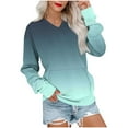 thumbnail image 2 of JUSLIO Women Tops Relaxed Fit with Pockets Sweatshirts Graphic Long Sleeve V Neck Sweatshirts Army Green L, 2 of 5