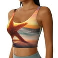 thumbnail image 2 of Xecao Starfish Sunset Sea Beach for Sports Bra with Removable Pads, Crop Tank Top Design, Women's Longline Sports Bra - Non-Wired -, 2 of 9