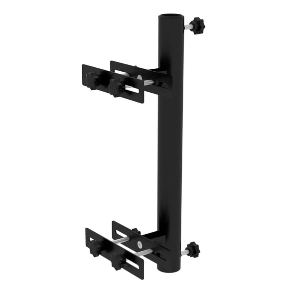 Outdoor Umbrella Mount with Adjustable Clamps - Black Railing Bracket for Patio Deck