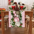 thumbnail image 2 of Linen Pink and White Buffalo Check Plaid Christmas Table Runner 72 Inches Long Farmhouse Winter Christmas Xmas Holiday Home Kitchen Table Decorations, 2 of 6