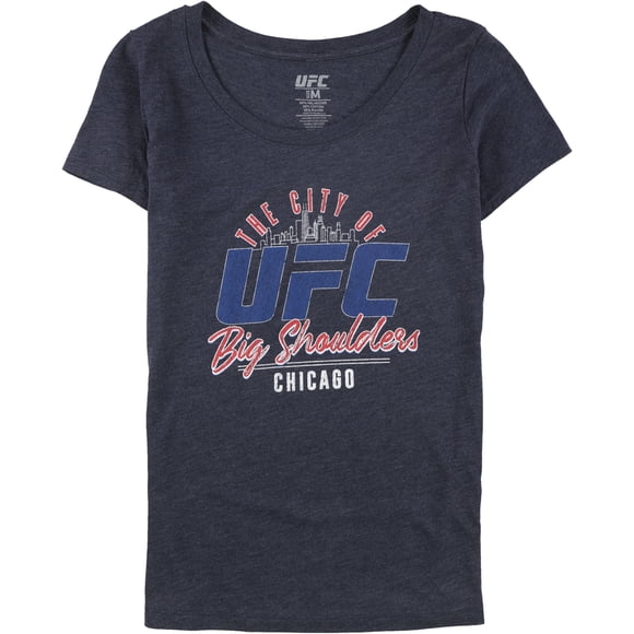 Playera estampada UFC Big Shoulders para mujer azul pequeña