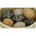 thumbnail image 3 of Northlight 7ct Painted Design Spring Easter Egg Ornaments 2.25" - Brown/White, 3 of 3