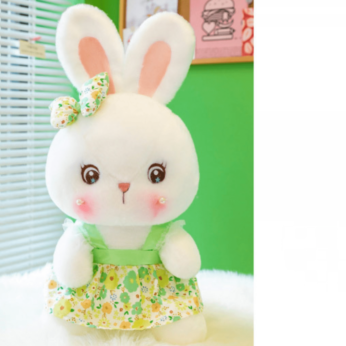 11.81 Soft Plush White Rabbit Children s Mini Bunny Doll Flower Dress Bunny Toys Cute Children s Toys Birthday Gifts for Boys and Girls Home Decor Walmart