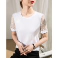 thumbnail image 1 of Nouveau Haut à Manches Courtes Décontracté à Col Rond et Blouse Slim, 1 of 7