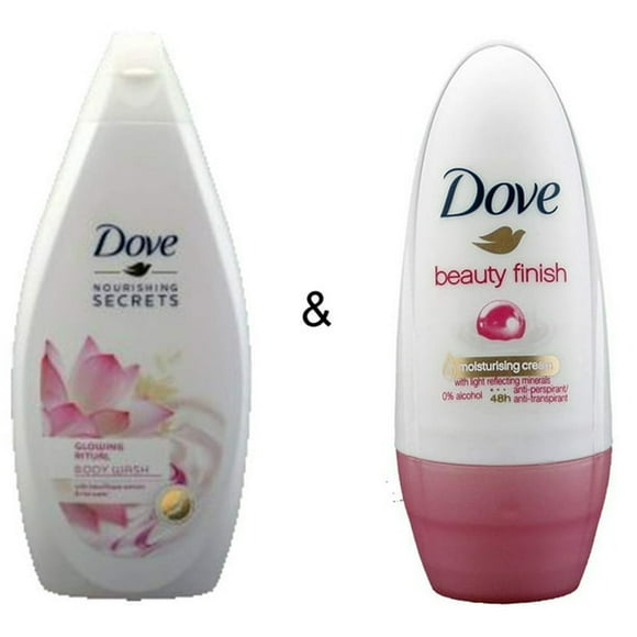 Body Wash Glowing Ritual 500 by Dove & Roll-on Stick Beauty Finish 50ml by Dove