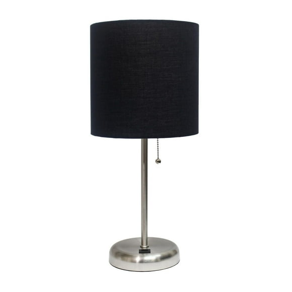 Lampe bâton Feux de la Rampe avec port de chargement USB et abat-jour en tissu, noir