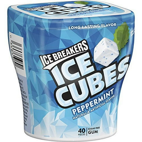 Ice Breakers Ice Cubes Peppermint Sugar Free Gum 40 Pieces