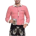 thumbnail image 1 of Blusa y camisa de manga larga con cuello vuelto para hombre, blusa informal de moda con botones y retazos, blusa de manga larga con cuello vuelto, blusa de poliéster para hombre, 1 of 5
