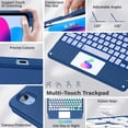 thumbnail image 4 of MoKo Keyboard Case for iPad A16 11th/10th Generation Case (2025/2022） with Pencil Holder,7 Colors Backlight Detachable Bluetooth Keyboard Case Cover,Navy Blue, 4 of 9