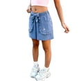 thumbnail image 2 of ATOGUTA Girls' Soft Denim Shorts Cute Summer Trendy Fashion Jean Shorts High Waist Straight Leg Clothes Jorts Size 5T-15, Blue, 2 of 6
