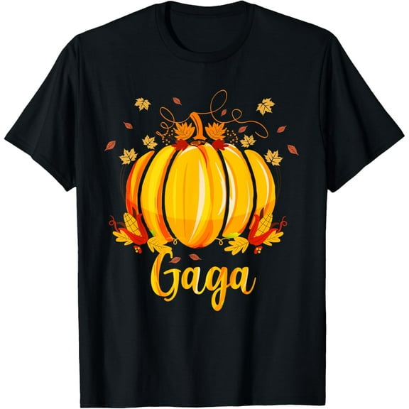 Gaga Pumpkin Family Matching Halloween Fall Leaves Grandma T-Shirt
