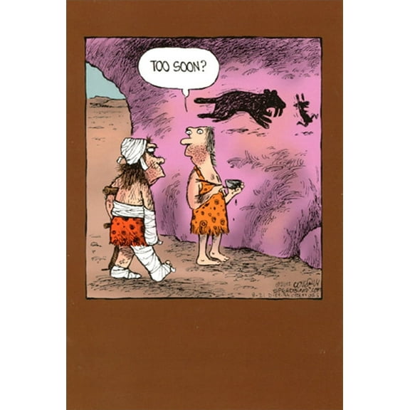 Nobleworks Caveman Drawing Funny / Humorous Get Well Card