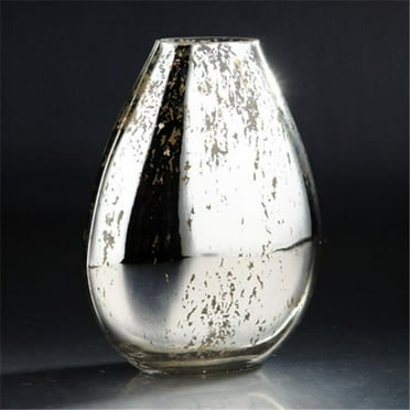 Diamond Star 95110 9.5 x 4.5 x 15.5 in. Glass Vase, Silver