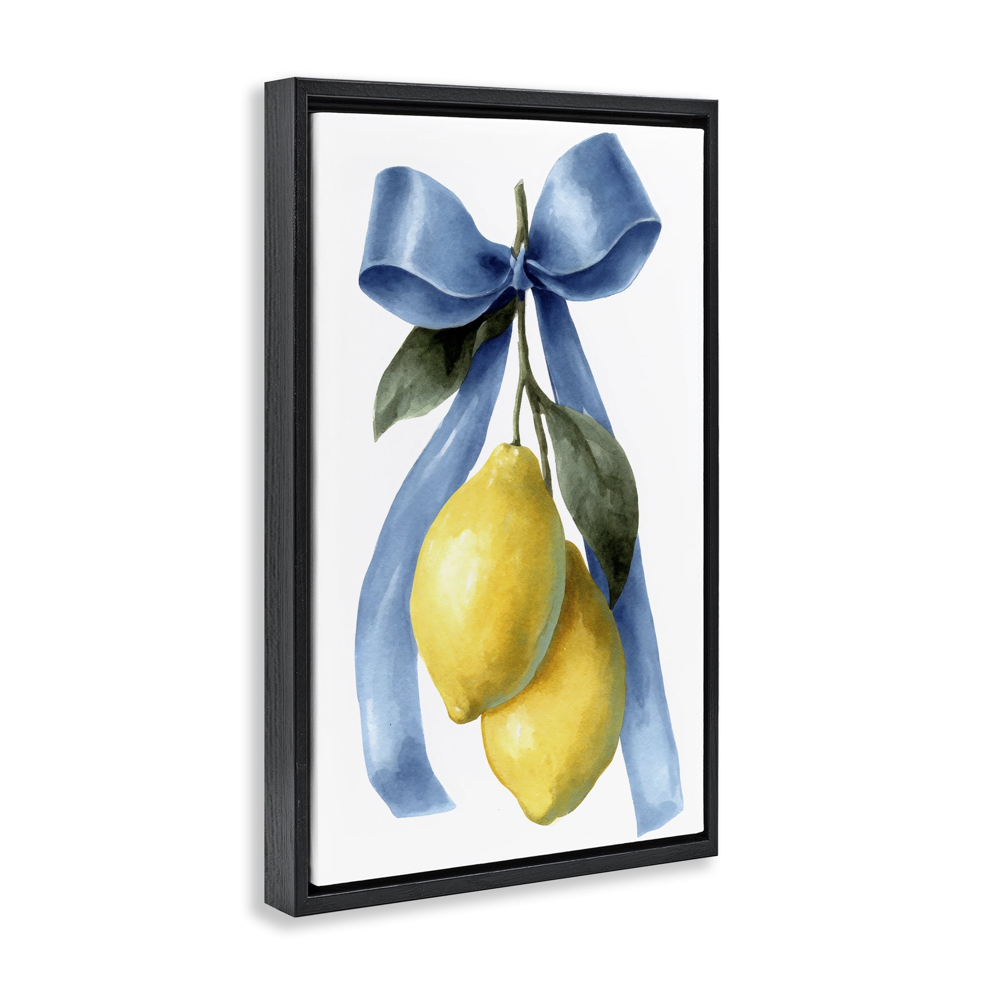 Stupell Industries Sweet & Sour Lemons Black Framed Floater Canvas Wall Art, design by Petal Prints Design