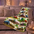 thumbnail image 5 of YShenghong Colorful Tractors Harvesters And Farm Machinery In Action Printed Flannel Blanket, 5 of 7